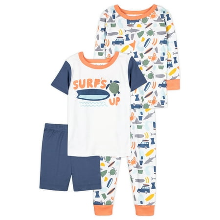 

Little Star Organic Baby & Toddler Boy 4 Pc Short & Long Sleeve Shirts Shorts & Pants Pajamas Size 9 Months-5T