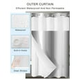 thumbnail image 2 of No Hook Cloth Fabric Shower Curtain with Snap in Liner, Grey White Waterproof Shower Curtains Set with See Through Top Window, Gray Farmhouse Modern Rustic Bath Curtains Shower 36"x78", 2 of 6