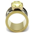 thumbnail image 3 of IP Gold(Ion Plating) Stainless Steel Ring with Top Grade Crystal in Citrine Yellow for Women Citrine Yellow Stone Color Style TK2701 Size 6, 3 of 5