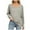 Khaki, variant on fatyb Long Sleeve Shirts for Women Fall Plain Basic Tee Fashion Loose Tunic Tops with Leggings