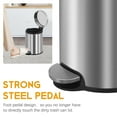 thumbnail image 3 of Small Bathroom Trash Can Toilet Trash Bin with Lid Waste Bin 6 L/1.6 Gallon Stainless Steel Trash Can Round Portable Garbage Bin for Bathroom Office Bedroom Rubbish Bin Step-Open, Silver (2 Pack), 3 of 7