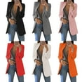 thumbnail image 3 of Womens Open Front Blazer Long Sleeve Solid Slim Fit Work Office Cardigan Jacket S-XXL, 3 of 6