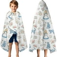 thumbnail image 3 of Princess Pattern Hooded Bath Towel，60"x35" for Ages 3 To 12 Kids, Quick Dry Lightweight Soft Microfiber Hood Beach Towel Cover Up for Kids, 3 of 7