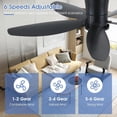 thumbnail image 7 of PHORUS 48" Black Flush Mount Ceiling Fan with LED Light, Quiet DC Motor, Remote & App Control, 6-Speed Reversible Fan for Bedroom and Living Room, 7 of 7