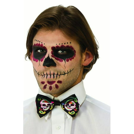 Day Of The Dead Mens Adult Colorful Skull Costume Bowtie
