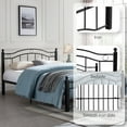 thumbnail image 4 of King Metal Platform Bed with Decorative Accent Headboard and Footboard, Underbed Storage, No Box Spring Needed, King, Black, 4 of 5