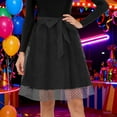 thumbnail image 2 of KHONTS Women's Midi Skirts Elastic High Waiste Polka Dot Casual Flowy Skirts Swing Knee Length Skirts Black L, 2 of 9