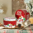 thumbnail image 1 of Latas de galletas navideñas para regalar, recipientes para galletas navideñas, pasteles redondos para hornear y guardar dulces navideños, galletas, bocadillos, chocolate, caja de dulces de metal vací, 1 of 7