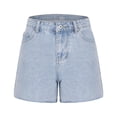 thumbnail image 6 of biudgviw Denim Shorts for Women Trendy Mid Rise Short Jeans Wide Leg Summer Casual Shorts with Pockets, 6 of 7