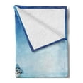 thumbnail image 2 of Nautical Soft Flannel Fleece Throw Blanket, Yacht from Wooden Deck Horizon Serenity Seascape Leisure Aquatic Coastal Theme, Cozy Plush for Indoor and Outdoor Use, 50" x 60", Blue Brown, by Ambesonne, 2 of 5