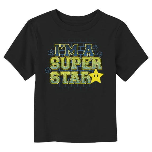 Toddler's Nintendo Mario Super Star Graphic Tee Black 5T