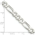 thumbnail image 4 of Sterling Silver 7.5mm Lightweight Flat Figaro Chain (18 X 7.5) Made In Italy qmb180-18, 4 of 5
