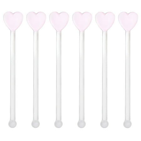 

NUOLUX 6Pcs Transparent Glass Stirring Sticks Decorative Cocktail Wine Stirrers Wine Decors