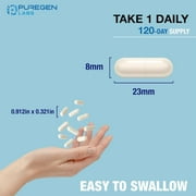 Puregen Labs High Potency Magnesium Glycinate Chelated for Superior Absorption - 120 Veggie Caps - 3 Pack