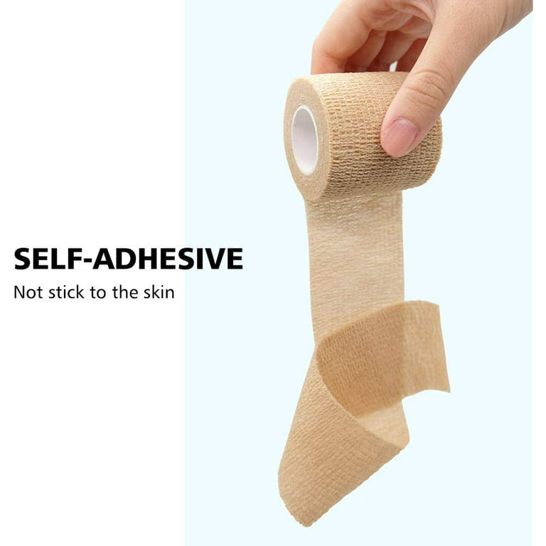 6 Pack Self Adhesive Bandage Wrap 4x 5 Yards Non-Woven Cohesive Wrap Rolls Elastic  Self-Adherent Tape for Knee, Wrist, Ankle 