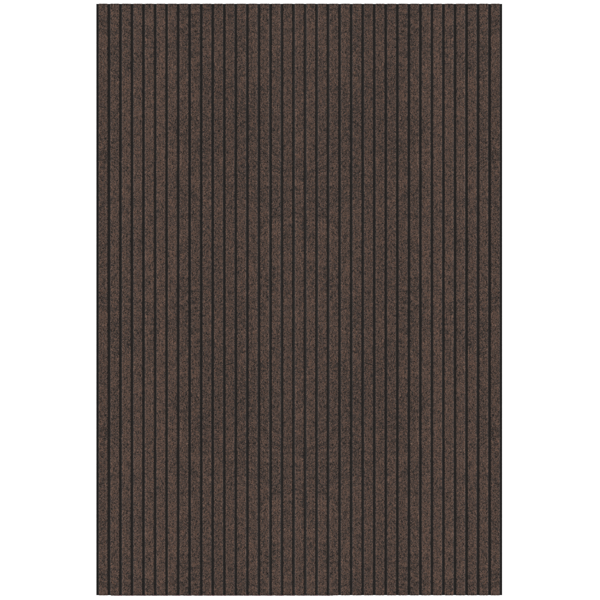 Ottomanson Non-Slip 2-Piece Kitchen Rug Set, Hallway Runner & Doormat for Entryway, 2' x 3' & 2' x 5', Brown Ribbed