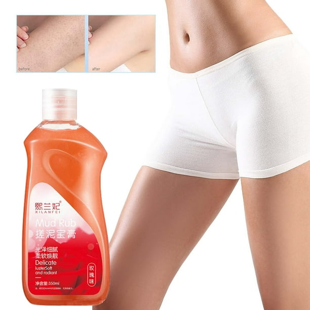 Fiudx Ofertas relámpago del día Gel exfoliante corporal de rosas, exfoliante para la piel, gel barro exfoliante, hidrata y limpia profundamente la piel, hace que la piel brille 350Ml