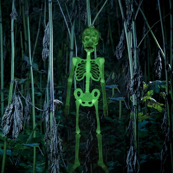 Halloween Luminous Skeleton Body Toy,Plastic Skull Prop Sculpture for Festival