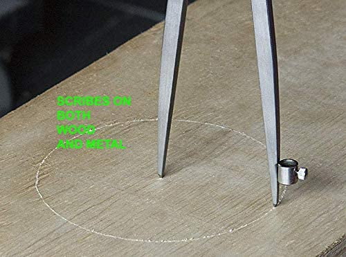 5MoonSun5's 8 Inch Large Pencil Marking Compass Circle Leather Scratch Compass Maker Scriber Marking Wing Divider, Ideal for Drawing Circles, Scribing Wood Metal, Drafting,Map Plotting with wooden box
