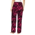 thumbnail image 6 of Pajama Pants Women, Burgundy Tie Dye Sweatpants Soft Sleep Lounge Pants, Casual PJ Bottoms Pants with Pockets, 6 of 7