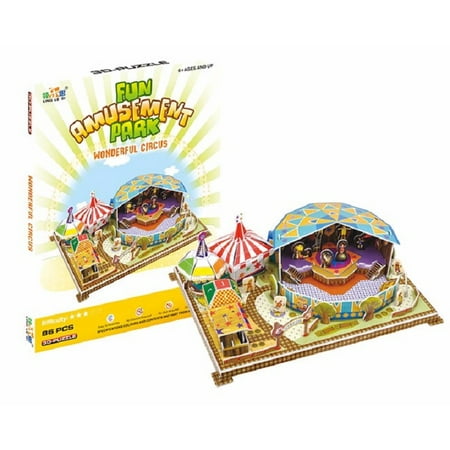Amusement Park - Big Daddy's 3-D Puzzle Building Set, Fun Amusement Park Series, Create A Circus