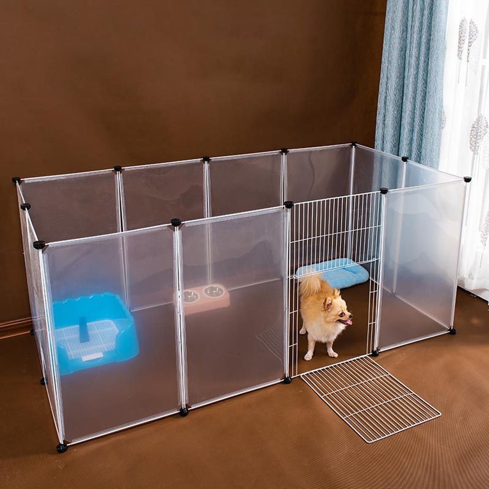 Pet Playpen Transparent Plastic Dog Cat Fence Indoor Outdoor Fence Enclosure DIY Exercise Fence for Small Animals Puppy Pet Bunny Guinea Pigs Ferrets Walmart