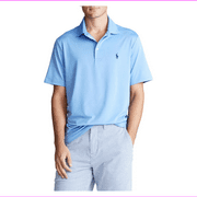 Polo Ralph Lauren Men's Custom Slim Fit Mesh Polo, Cabana Blue, M