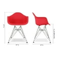 thumbnail image 6 of Aron Living Tower 18" Plastic and Chrome Steel Armchairs in Red (Set of 4), 6 of 6