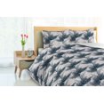 thumbnail image 3 of Ambesonne Leaf Print Down Alternative Quilt Comforter, Hawaii Tropical Leaves, King, Slate Blue Pale Grey, 3 of 5