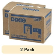 (2 pack) Dixie HS551 5.50" Plastic Stirrer, White / Red Stripe, 1000 Count