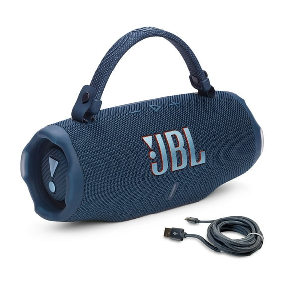 JBL Charge 6 Portable Bluetooth Speaker & 6ft USB-C Braided Cable Bundle - Blue