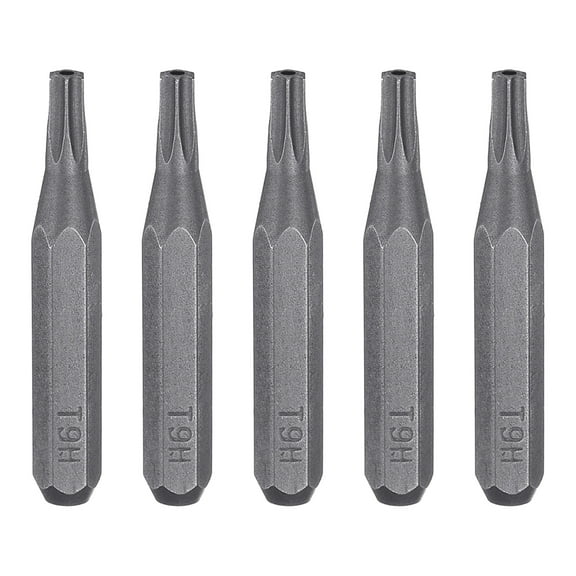 Uxcell 5pcs T9H Torx Screwdriver Bit 5/32" Hex Magnetic Star 6 Point Head S2 Steel