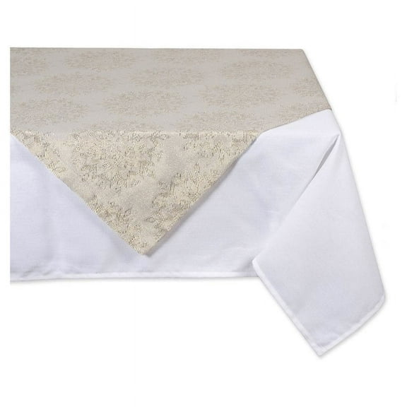 DII Winter Sparkle Jacquard Square Table Topper, 40x40"
