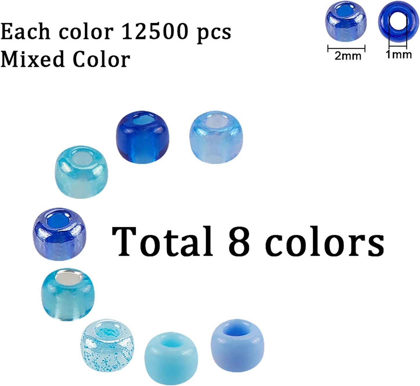 Sky Blue Glass Seed Beads, 3000pcs Seed Beads Small Glass Beads 3mm 8/0  Seed Beads for Jewelry Making Small Beads for Earring Choker Bracelet  Neckalce