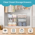 thumbnail image 3 of Sindcom 2 Pack 27QT Large Clear Stackable Storage Drawers, Easily Assemble Plastic Closet Storage Bins, Dust-Proof UnderBed Organizer for Clothing, Sweater Organization, 3 of 10