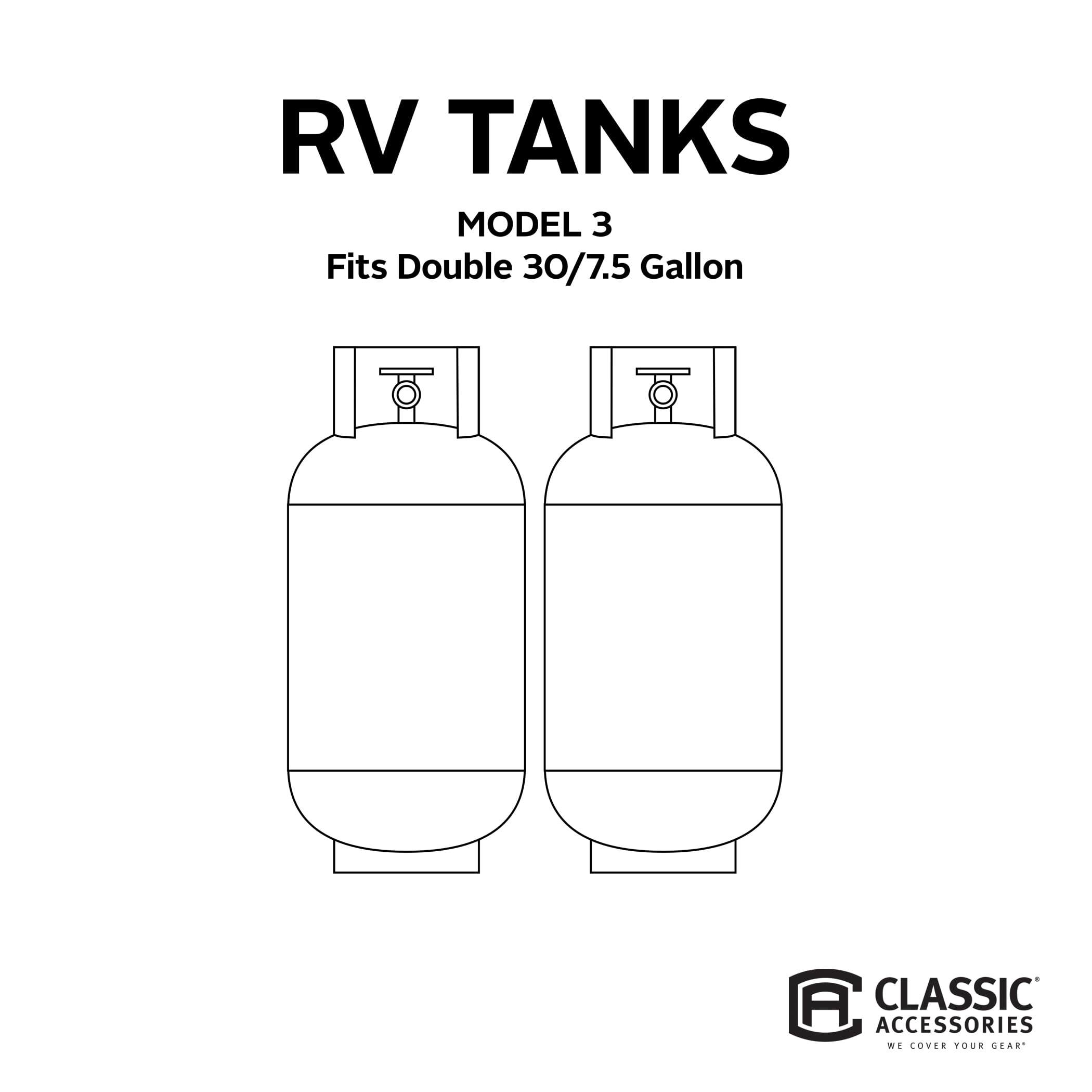 Classic Accessories RV Tank Cover, Double 30/7.5 Gallon Tanks, Grey