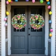 thumbnail image 5 of Easter Wreath for Front Door, Artificial Colorful Flower & Egg Garland, Spring Welcome Sign for Wall, Window, Party and Home Decor, 5 of 7