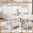 thumbnail image 5 of Vineego Modern Faux Leather Couch Convertible Folding Futon Sofa Bed with 2 Cup Holders,White, 5 of 7