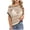 Khaki, variant on Vmvidoty Short Sleeve Crochet Sweater Casual Beach Cover up Off Shoulder Summer Tops Loose Hollow Out Knit Tops Crewneck Pullover Khaki XL