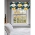 thumbnail image 3 of Teal Yellow Rhombus Curtain Valances for Windows, Geometric Abstract Art Kitchen Valance Window Treatment, Light Filtering Block Curtains for Bathroom/Bedroom/Living Room 60'' x 18'', 3 of 9