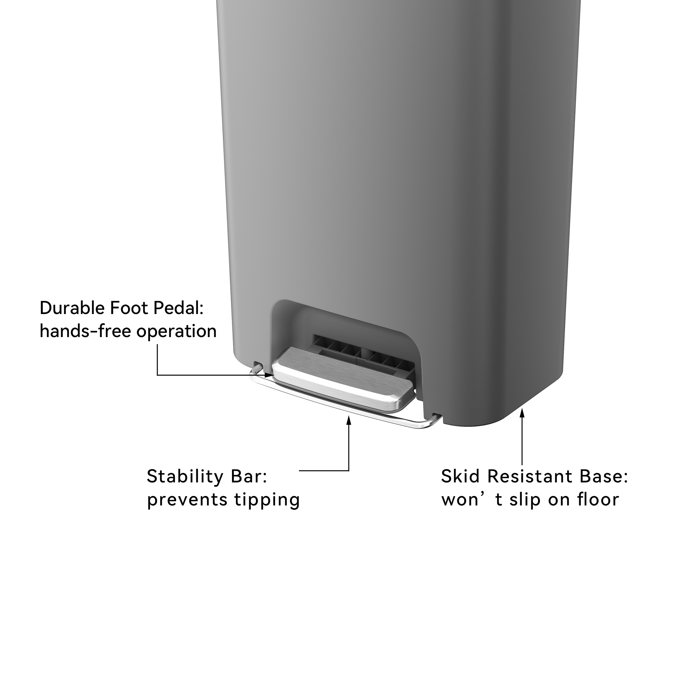 Better Homes & Gardens 11.9-Gallon Step Trash Can, Gray photo 5