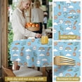 thumbnail image 5 of Easter and Rainbows Blue Pattern Round Tablecloth 60", Wrinkle-Resistant Wipeable Cover for Kitchen, Dining, Picnic & Patio, 5 of 6