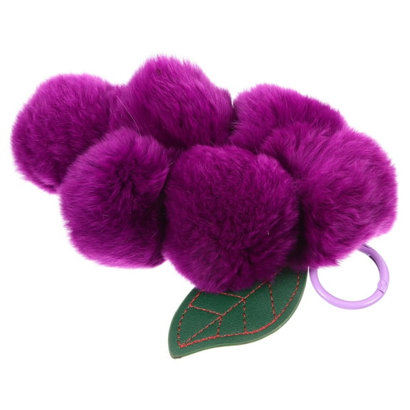 LOLIPPYY 5-Pack Adorable Grape-Shaped Plush Bag Charms for Adults, Cute Hanging Decorations and Grip Accessories