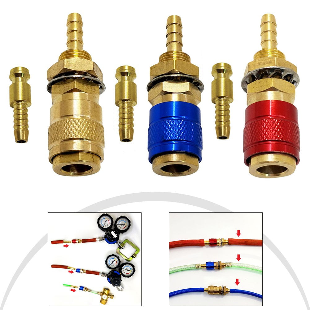 Gas & Water Quick Connector For Tube Inner Diameter 8Mm With Hose Quick Connect 3Pcs