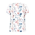 thumbnail image 5 of Dazajoo Womens Floral Print Tops Summer Dressy Casual Slant Collar Tunic Blouses 2024 Trendy Petal Sleeve V Neck Graphic Tunic Tee with Button for Women,White,XL, 5 of 5
