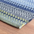 thumbnail image 3 of Dash & Albert Fiesta Stripe Handwoven Indoor/Outdoor Rug, 2' 6" x 12', French Blue/Green, 3 of 6
