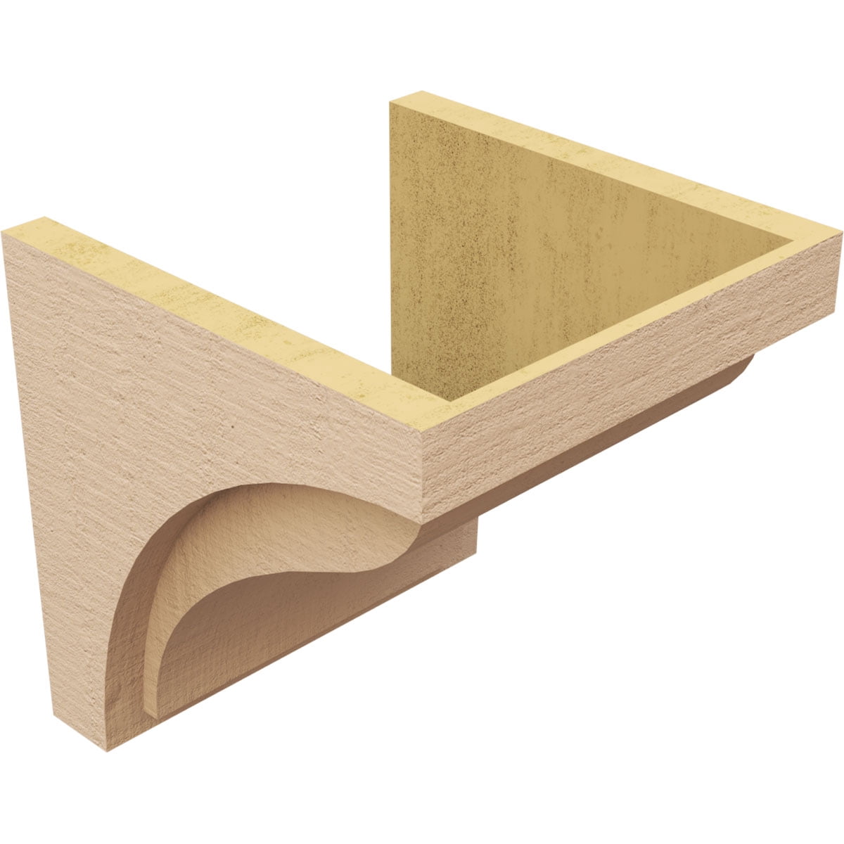 11"W x 11"D x 11"H Wide Helena Rough Cedar Woodgrain TimberThane Corbel, Primed Tan