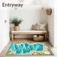 thumbnail image 3 of Flatwoven High Traffic Area Rug, Marine Duo Featuring Seashells Starfish and Nautical, Non Slip, Stain Resistant, Washable Area Rugs for Living Room, Bedroom(Blue, 6X9), 3 of 8