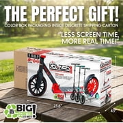 Folding Commuter Kick Scooter for Adults and Teens – Adjustable Handlebar – Big 200mm Wheels – Lightweight Durable Frame – Madd Gear Red Kruzer 200