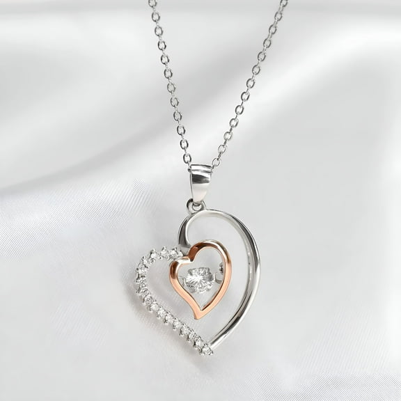 DESIGNICE Luxe Heart Necklace Gift Set, 925 Sterling Silver Necklaces for Women, Best Friend Birthday Gifts for Women, BFF Necklace, Long Distance Friendship Gifts, Friendship